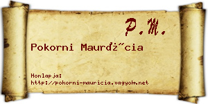 Pokorni Maurícia névjegykártya